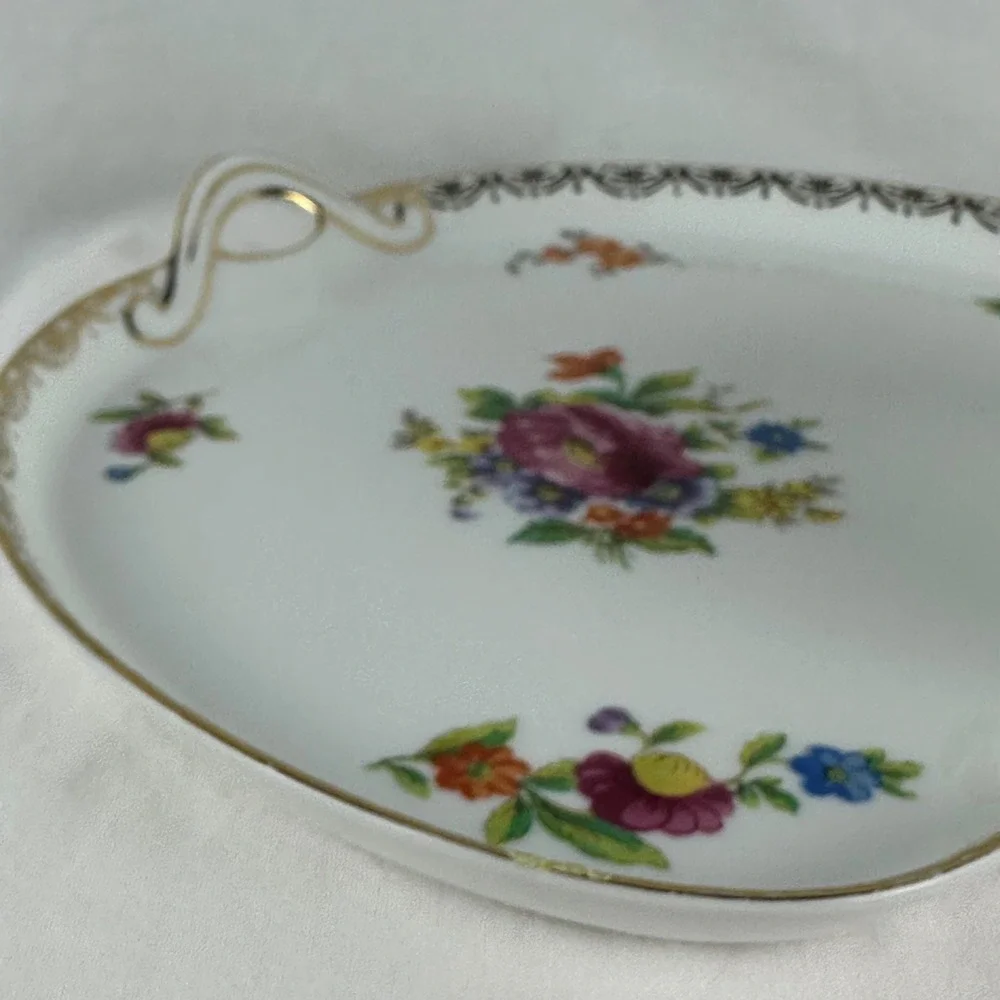 Vintage Noritake Porcelain Snack Set Pink Cabbage Rose Morimura